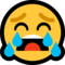 Loudly Crying Face emoji on Microsoft
